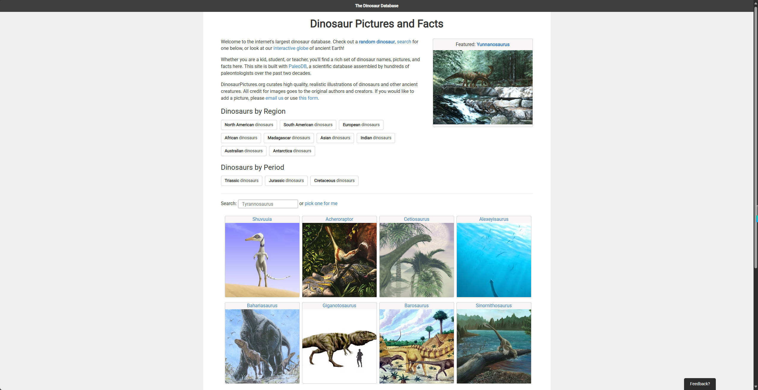【网站】Dinosaur Images Facts