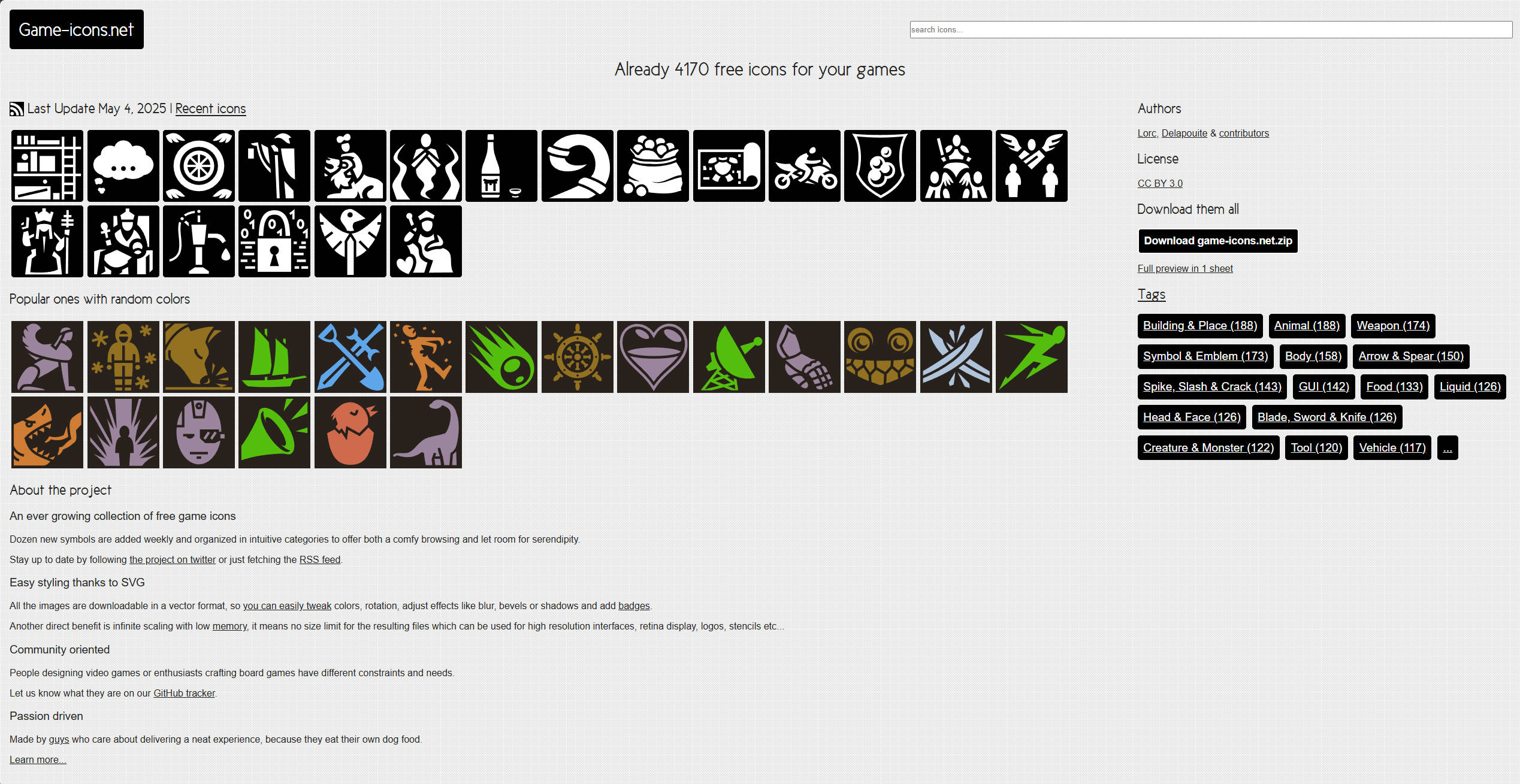【网站】Game-icons.net