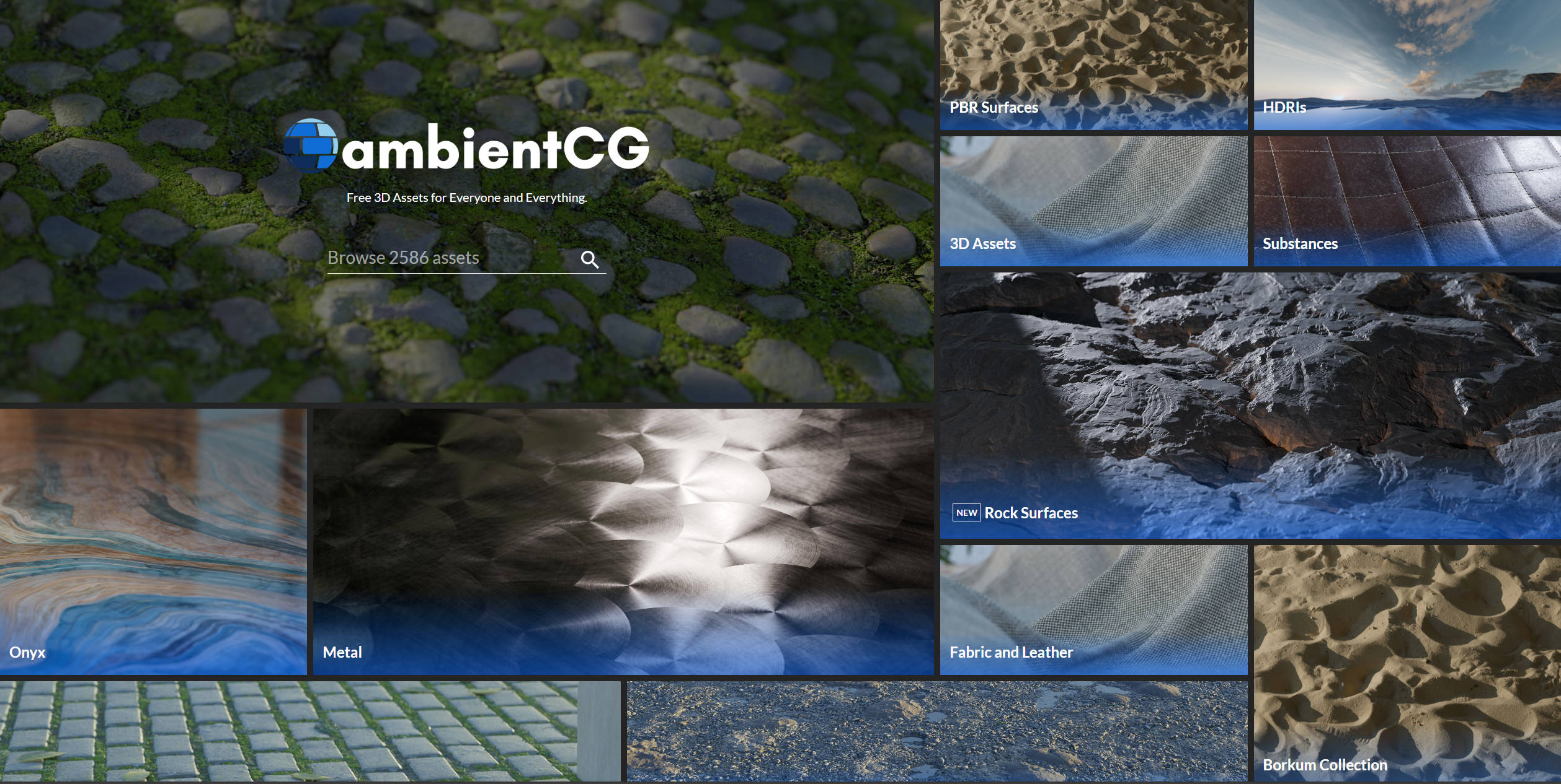 【网站】ambientCG - Public Domain Resources for Physically Based Rendering