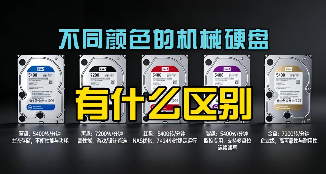 不同颜色的机械硬盘有什么区别？