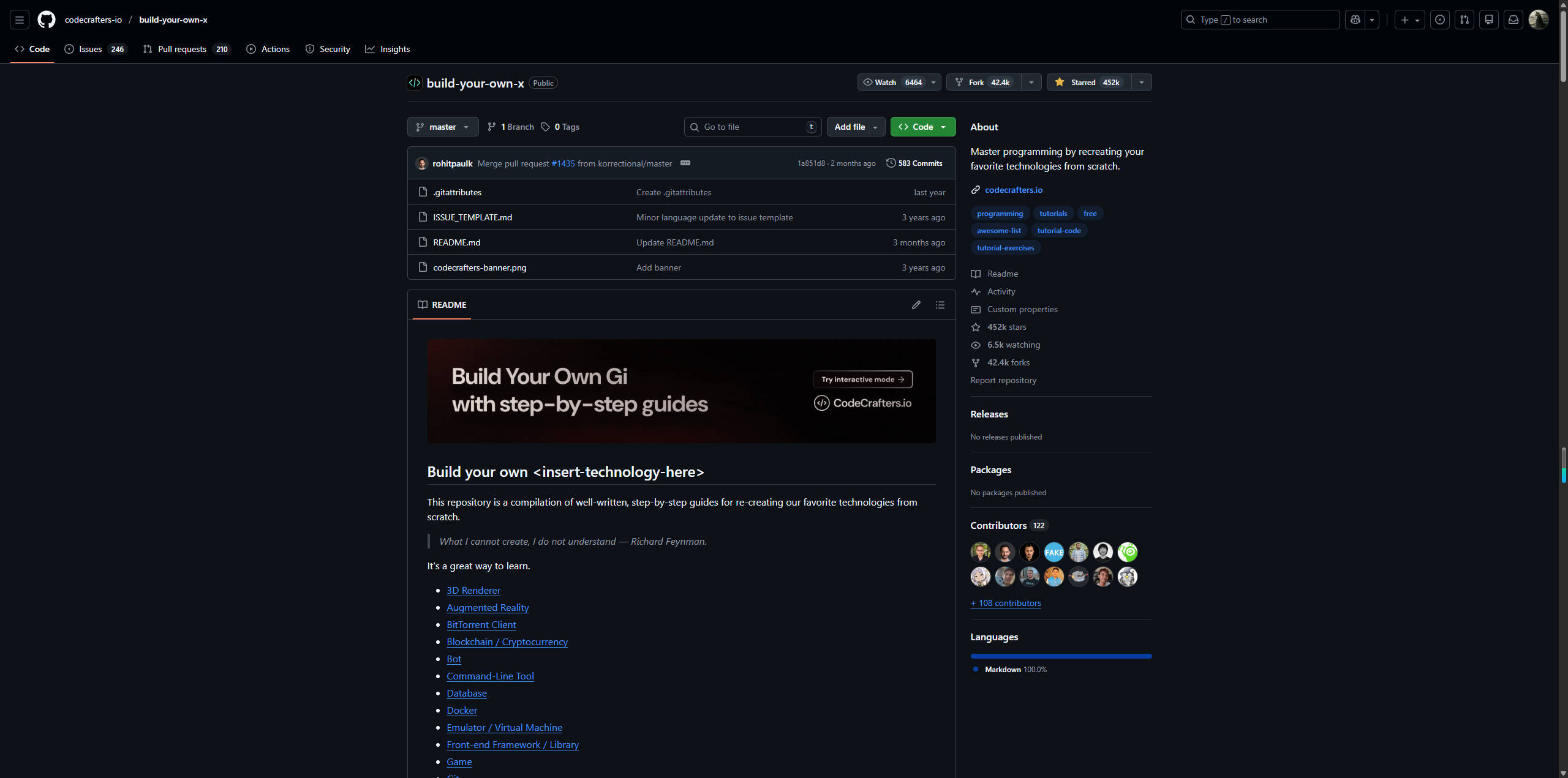 【Github】build-your-own-x