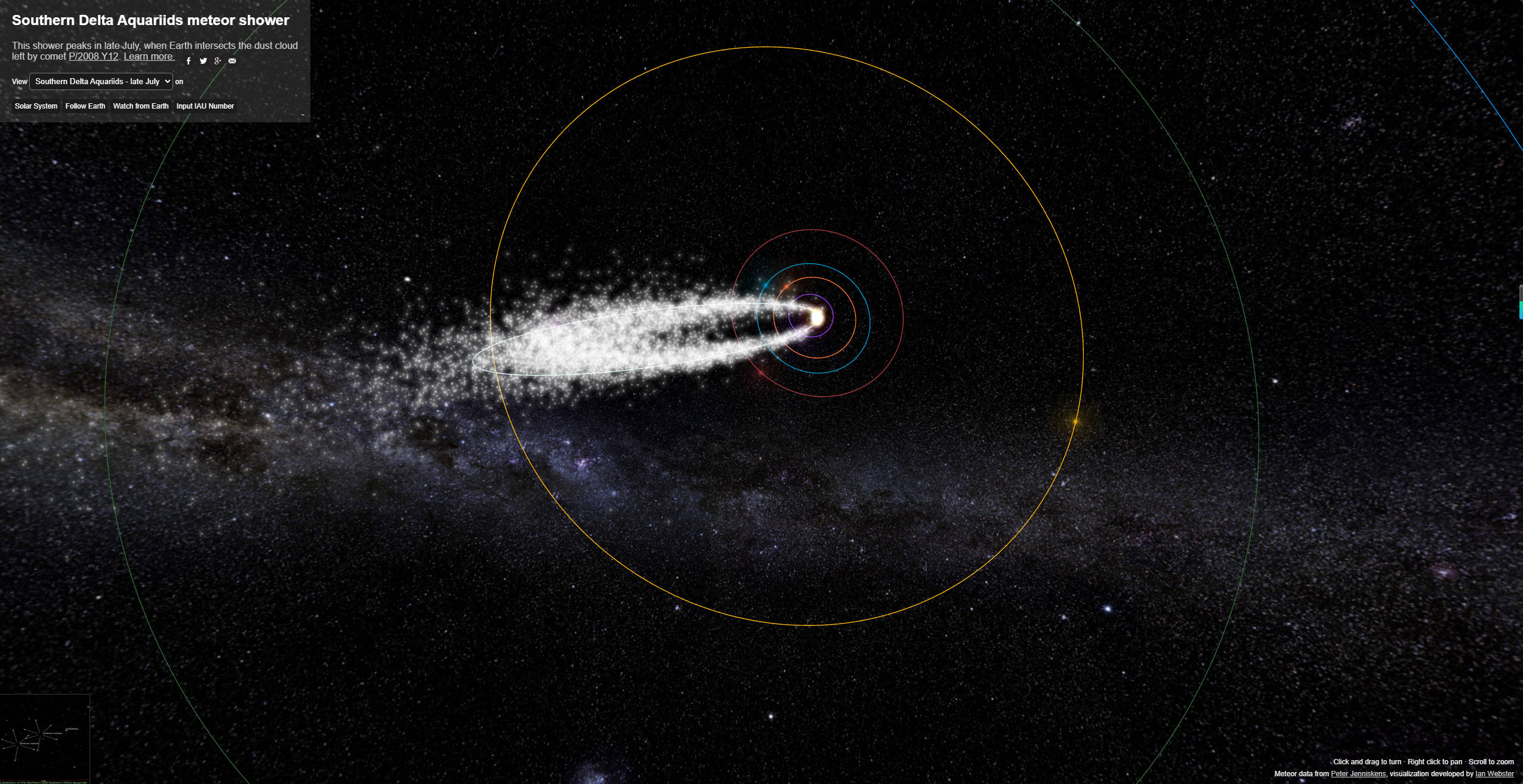 【网站】Meteor showers as seen from space