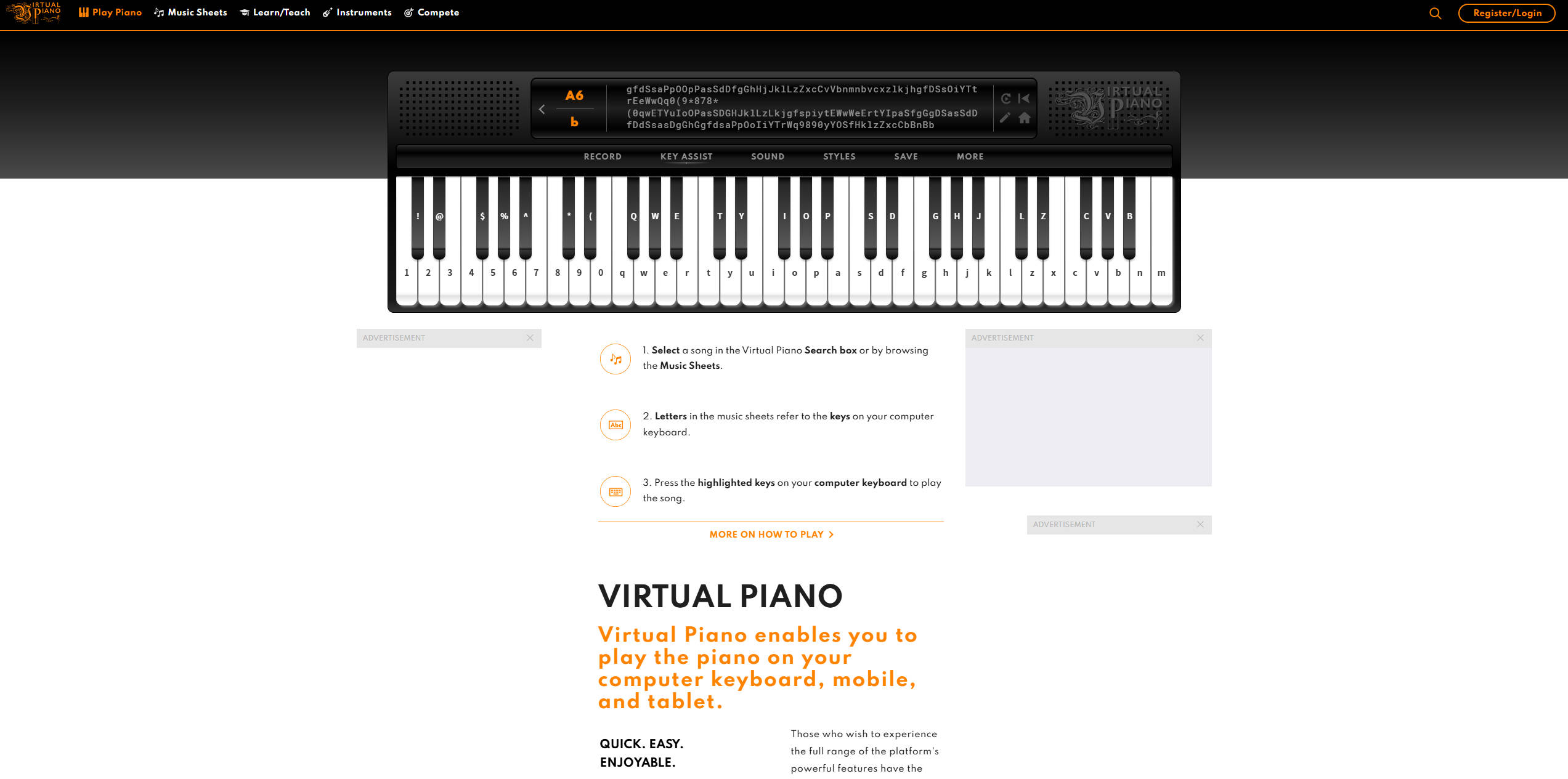 【网站】Virtual Piano - 体验顶级在线钢琴键盘
