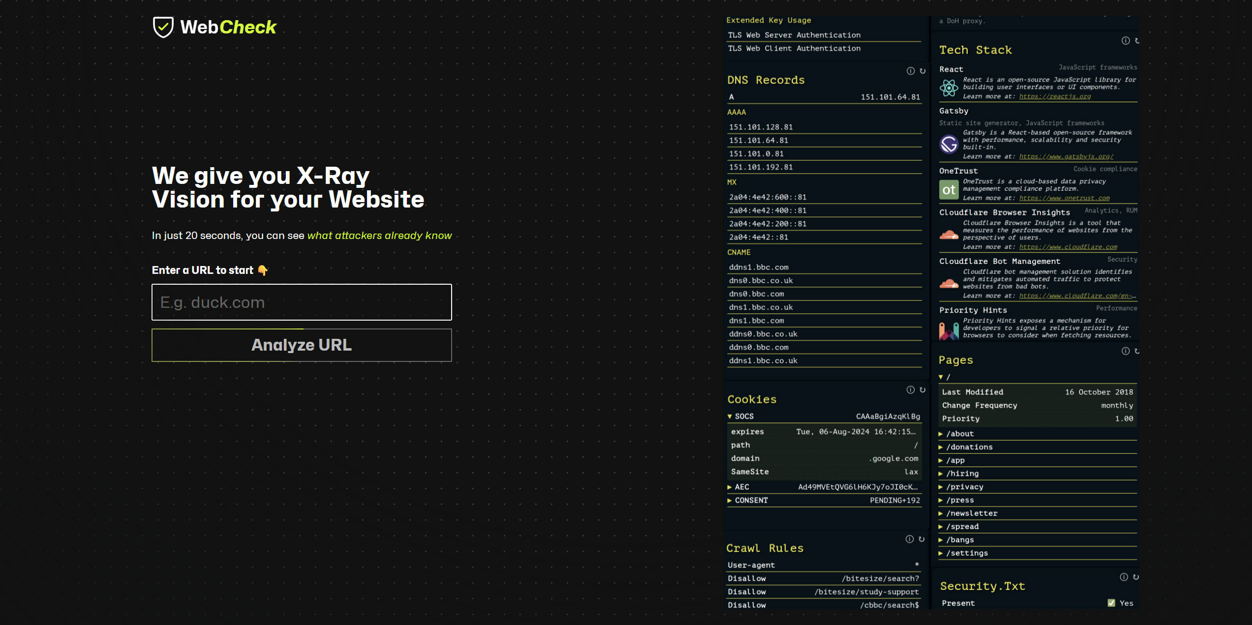 【网站】Web Check