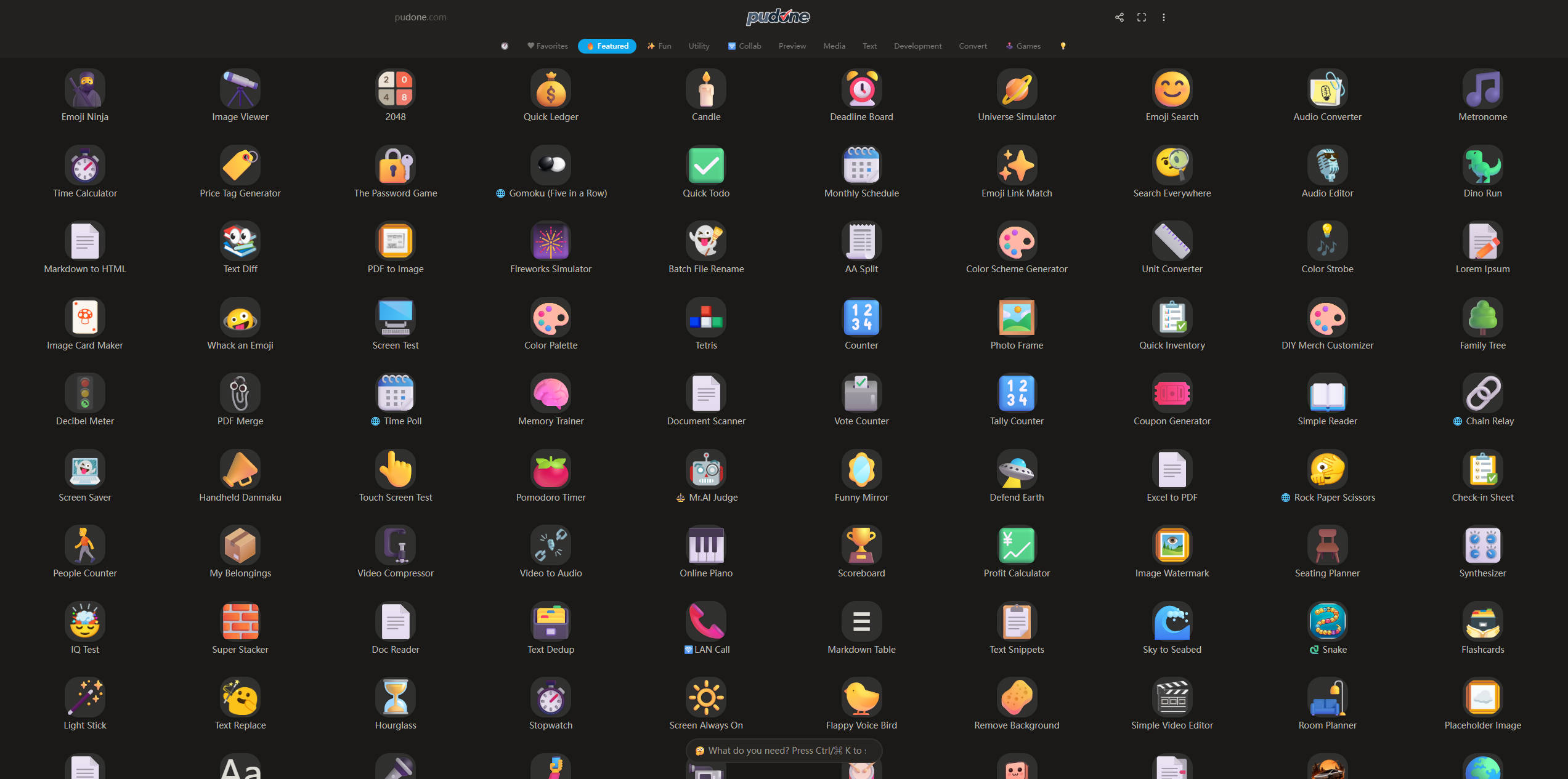 【网站】pudone! - Useful. Fun. Done! | Free Online Tools, Games Generators